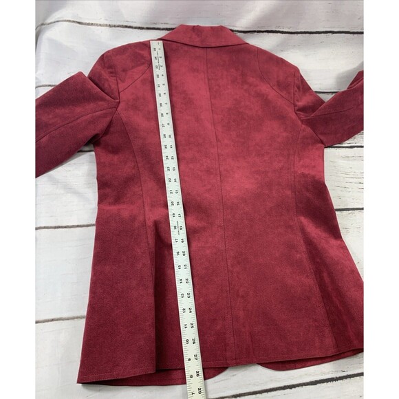 Gino Rossi Wilsons Ultra Suede Women's 16 2Pc Set Red Blazer & Skirt Suit ILGWU - Picture 15 of 16